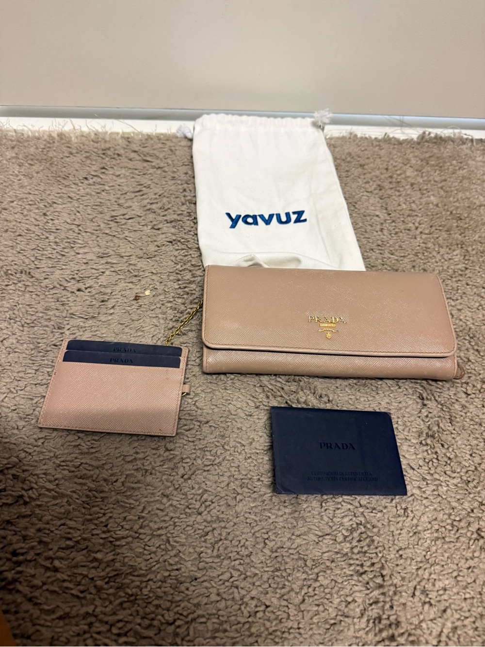 Prada Blush Pink Saffiano Leather Continental Wallet with Cardholder clutch